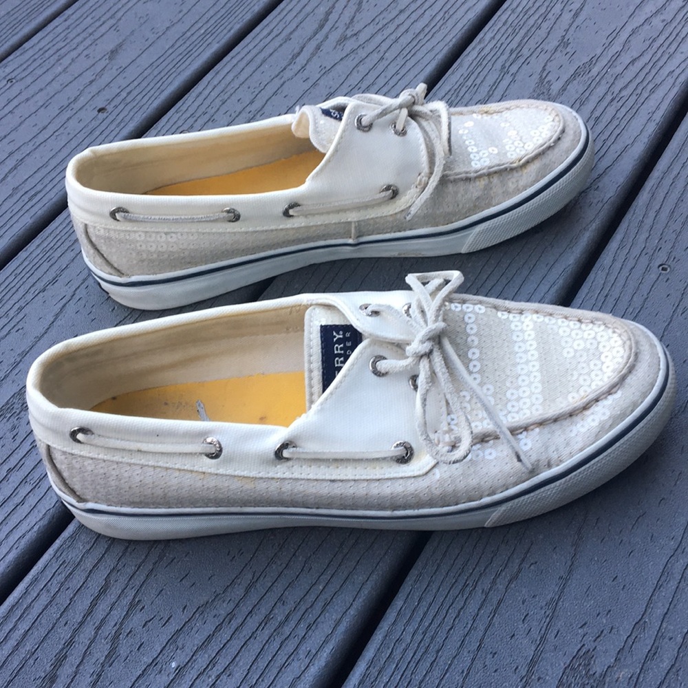 White Sequin Sperry’s - Picture 4 of 8